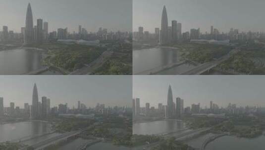 深圳人才公园航拍疫情封城时拍高清在线视频素材下载