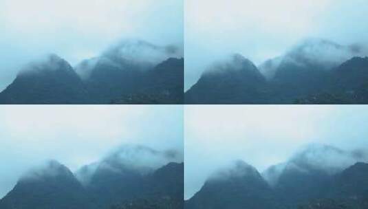 乡村早晨晨雾山间环绕高清在线视频素材下载
