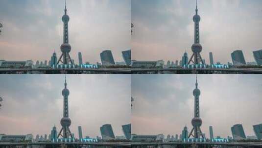 上海东方明珠亮灯延时摄影高清在线视频素材下载