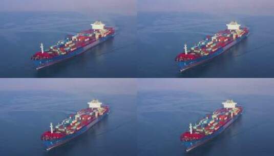 进出口集装箱货运船在海上航行高清在线视频素材下载