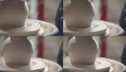 做陶艺陶瓷特写拍摄高清在线视频素材下载