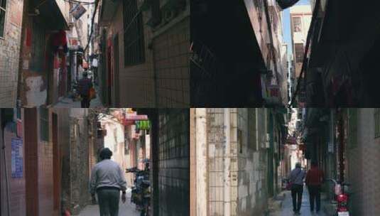 广州城中村市井气息小巷子4k视频素材高清在线视频素材下载