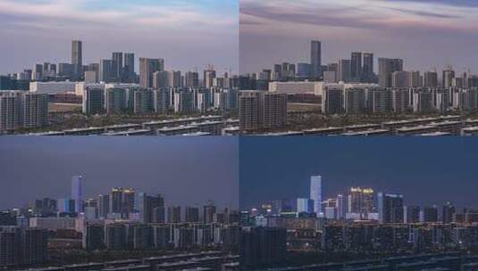 杭州城西未来科技城日转夜延时高清在线视频素材下载