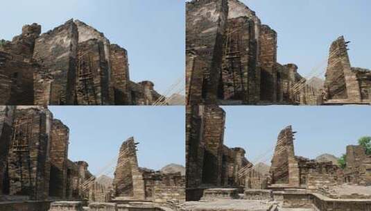 巴基斯坦塔克西拉名胜古迹考古地拍高清在线视频素材下载