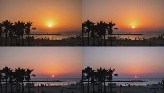 海滩上的日落高清在线视频素材下载