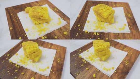 Mysore pak或Mysuru paaka的特写镜头，是一种用酥油制成的印度甜食，在《所以》中很出名高清在线视频素材下载
