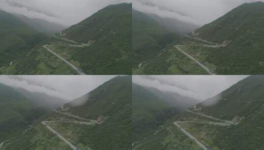 航拍1857四川甘孜峡谷山脉公路高清在线视频素材下载