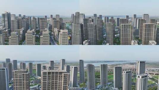 杭州亚运会亚运村城市建筑航拍高清在线视频素材下载