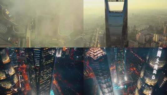 上海航拍 上海延时  上海夜景高清在线视频素材下载