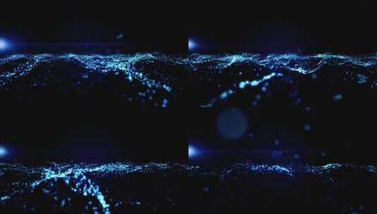 蓝色粒子海高清在线视频素材下载