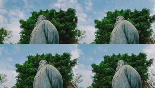 【4K超清】惠州苏东坡雕像蓝天白云高清在线视频素材下载