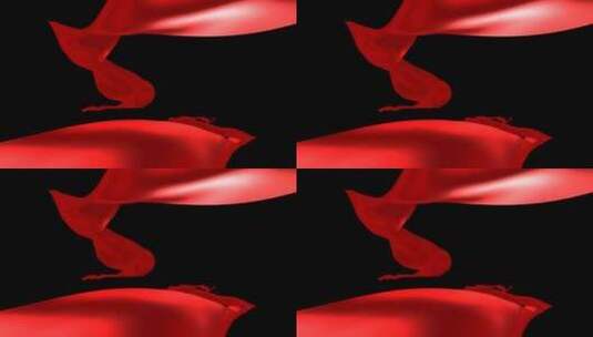 三维红色绸带飞舞【透明背景】高清在线视频素材下载