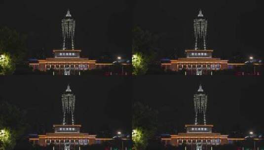 西湖文化广场夜景高清在线视频素材下载