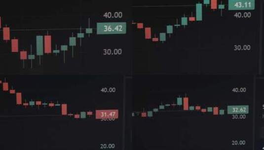 笔记本电脑屏幕上的K线图高清在线视频素材下载