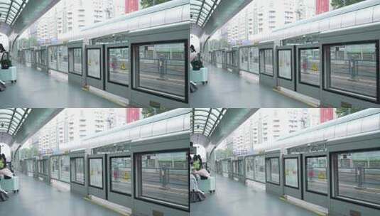 连云港BRT公交车站高清在线视频素材下载