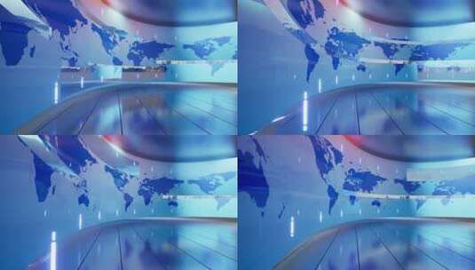 世界地图背景 新闻工作室背景4K高清在线视频素材下载