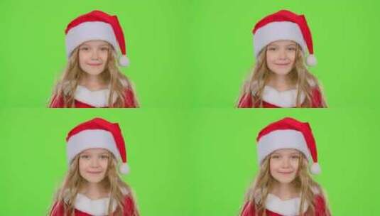穿着圣诞服的女孩高清在线视频素材下载