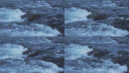 流动的溪流水流特写镜头高清在线视频素材下载