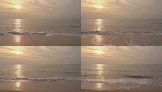 热带海滩和海上美丽的日落高清在线视频素材下载