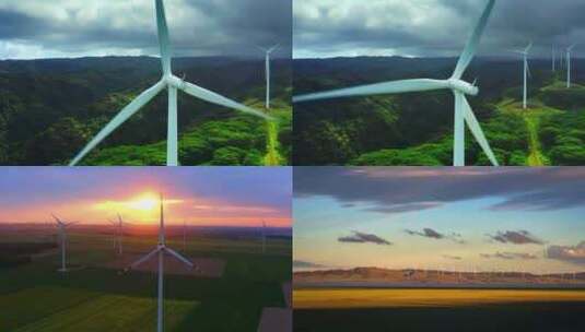 新能源风能电能风能发电环保绿色碳中和高清在线视频素材下载