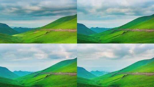 新疆独库公路天山公路草原天空延时摄影高清在线视频素材下载