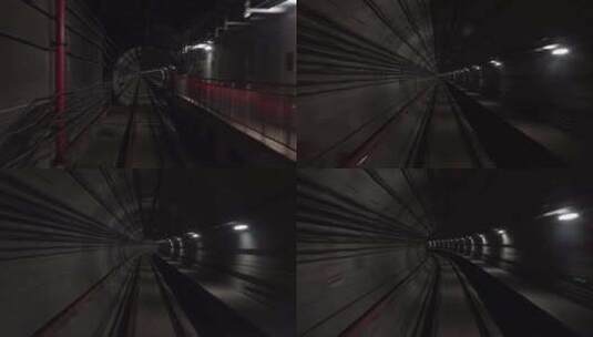城市地铁前进穿过隧道高清在线视频素材下载
