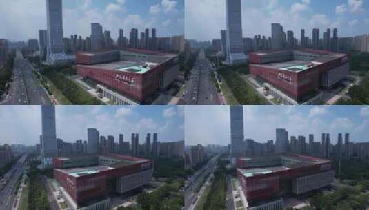 武汉市民之家航拍高清在线视频素材下载