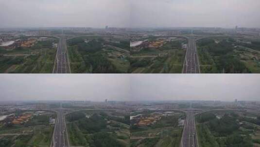江苏淮安城市风光交通航拍高清在线视频素材下载