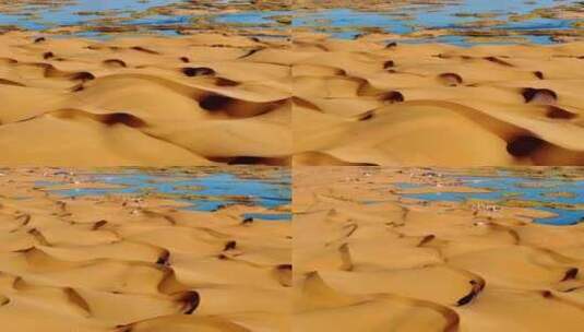 航拍乌海市乌海湖沙漠沙丘高清在线视频素材下载