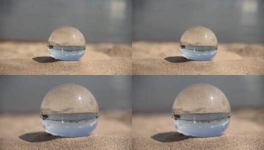 沙滩上的水晶球【商用需购买企业授权】高清在线视频素材下载