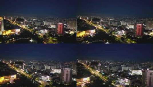 航拍台州城市夜景高清在线视频素材下载