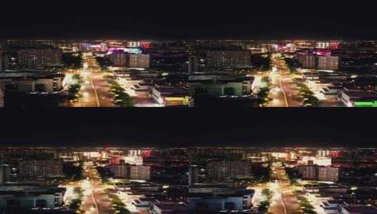 河北保定城市夜景灯光竖屏航拍高清在线视频素材下载
