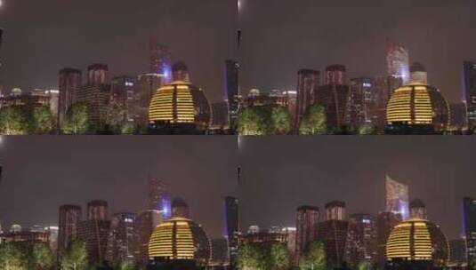 8k杭州亚运会灯光秀洲际酒店高清在线视频素材下载