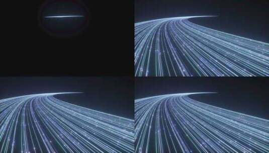 粒子光线弯曲科技线条高清在线视频素材下载