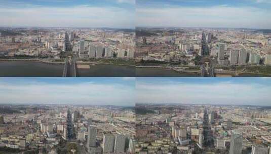 吉林市城市建筑航拍高清在线视频素材下载