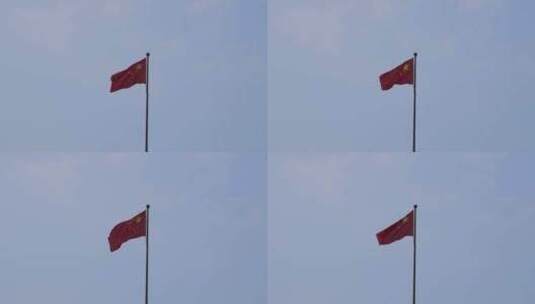 随风飘扬的红旗高清在线视频素材下载