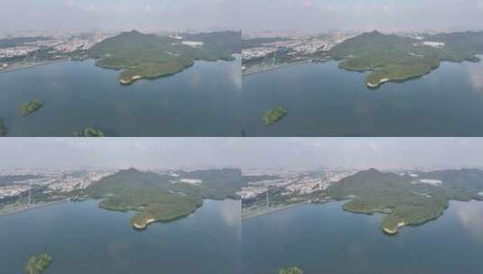 东莞市同沙生态水库公园航拍高清在线视频素材下载