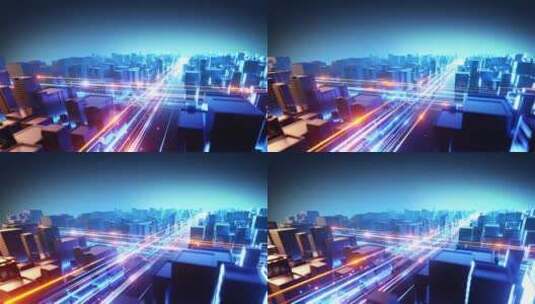 宣传片城市数据在快速的穿梭移动高清在线视频素材下载