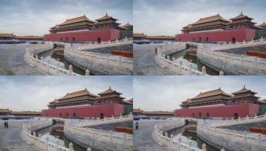北京故宫太和门大范围延时午门延时高清在线视频素材下载