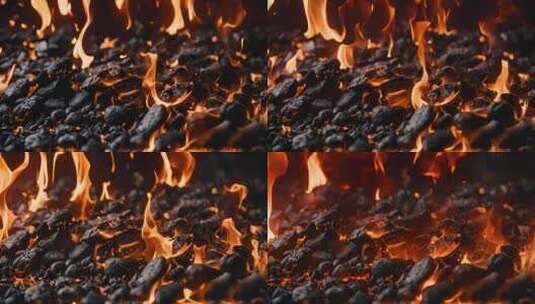燃烧的火堆，火堆生火燃烧火焰高清在线视频素材下载