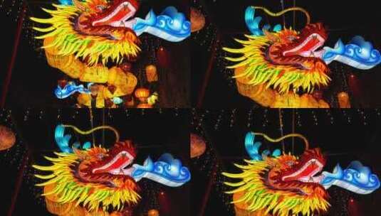 中国秦淮灯会，南京老门东的龙年龙灯笼花灯高清在线视频素材下载