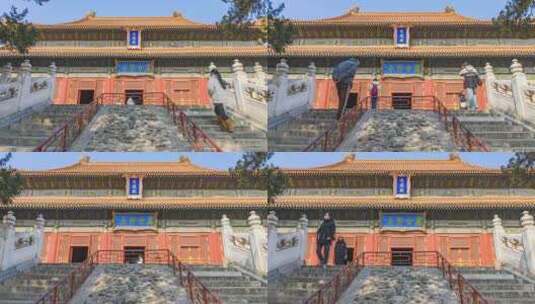 北京孔庙和国子监博物馆大成殿延时高清在线视频素材下载