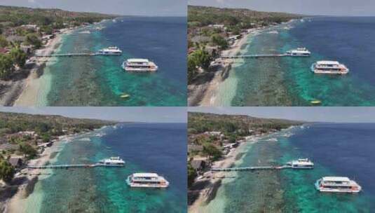 印尼巴厘岛佩尼达岛海滨风光航拍高清在线视频素材下载
