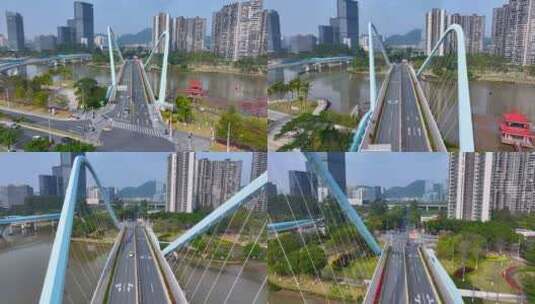 4K航拍广州南沙自贸区城区1高清在线视频素材下载