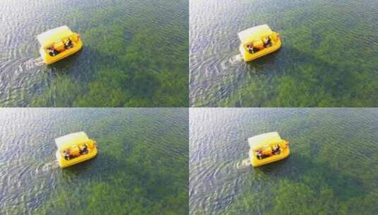 惠州西湖小黄鸭船高清在线视频素材下载