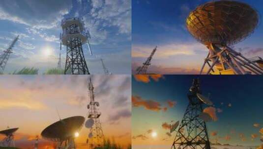 山地5G基站和卫星雷达探测高清在线视频素材下载
