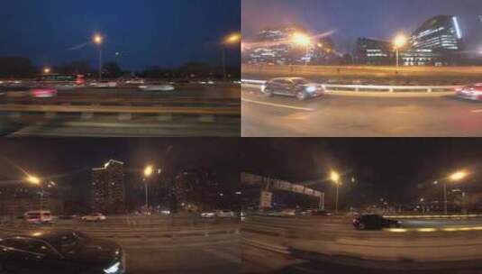 北京车流夜景高清在线视频素材下载