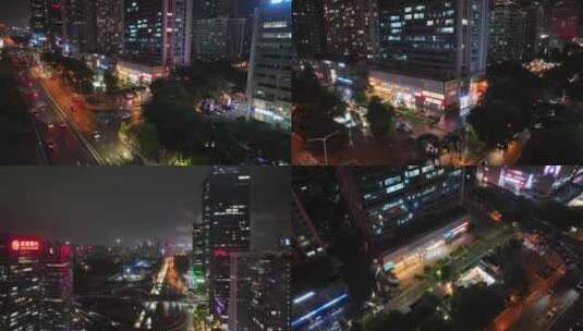 深圳车公庙 航拍 大楼 夜景 深南大道高清在线视频素材下载