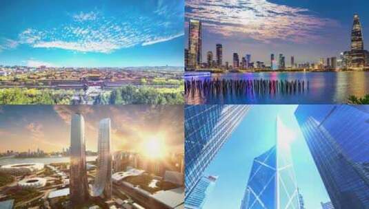 【4K】中国一线城市发展延时航拍高清在线视频素材下载
