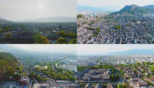 云南旅游丽江古城全貌4K航拍高清在线视频素材下载